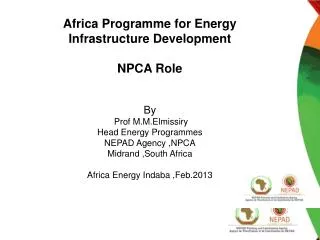 Africa Programme for Energy Infrastructure Development NPCA Role By Prof M.M.Elmissiry