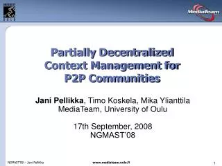 Partially Decentralized Context Management for P2P Communities