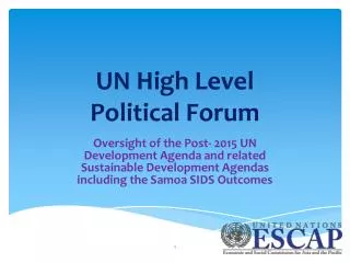 UN High Level Political Forum