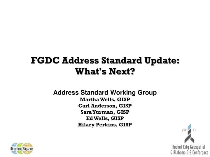 fgdc address standard update what s next