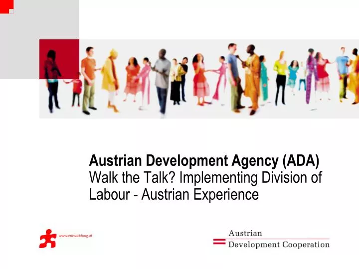 austrian development agency ada walk the talk implementing division of labour austrian experience