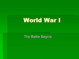 World War I