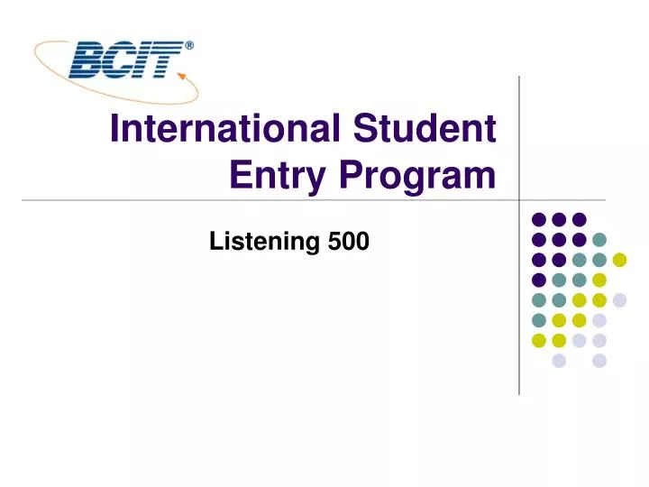 international student entry program
