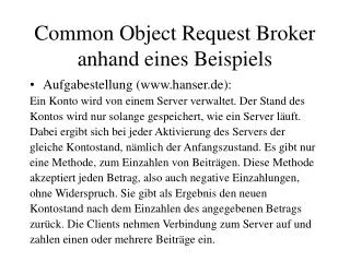 common object request broker anhand eines beispiels