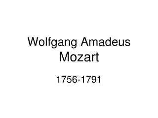 wolfgang amadeus mozart