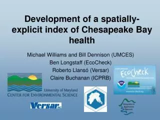 Development of a spatially-explicit index of Chesapeake Bay health