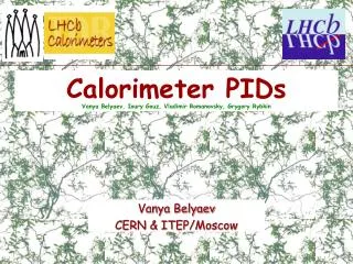 Calorimeter PIDs Vanya Belyaev, Ioury Gouz, Vladimir Romanovsky, Grygory Rybkin