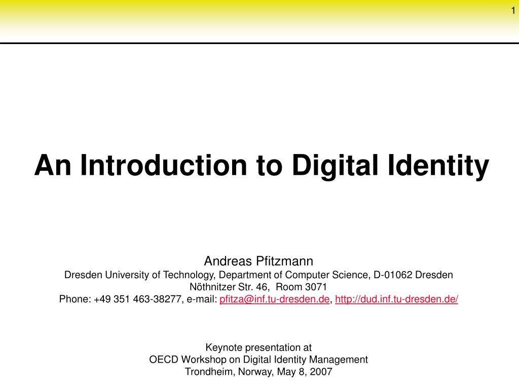 PPT - An Introduction to Digital Identity PowerPoint Presentation, free ...