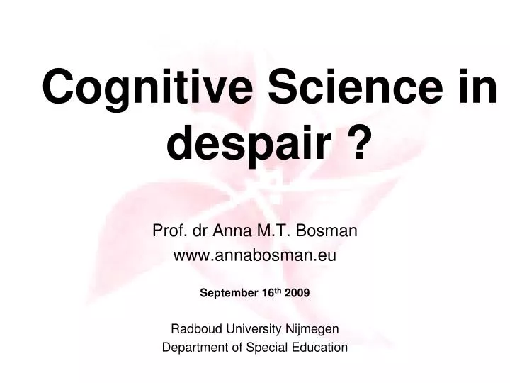 cognitive science in despair