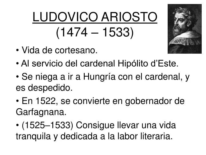 ludovico ariosto 1474 1533