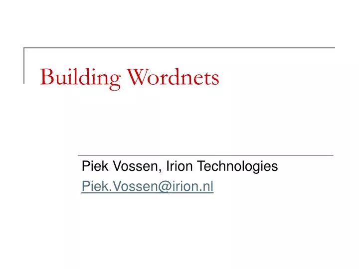 building wordnets