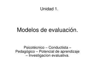 modelos de evaluaci n