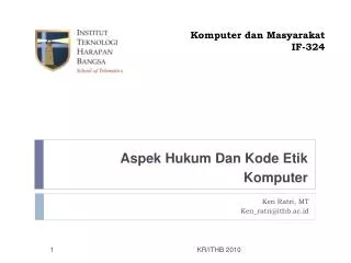 komputer dan masyarakat if 324
