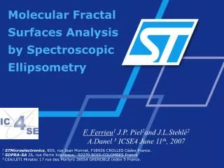 Molecular Fractal Surfaces Analysis by Spectroscopic Ellipsometry