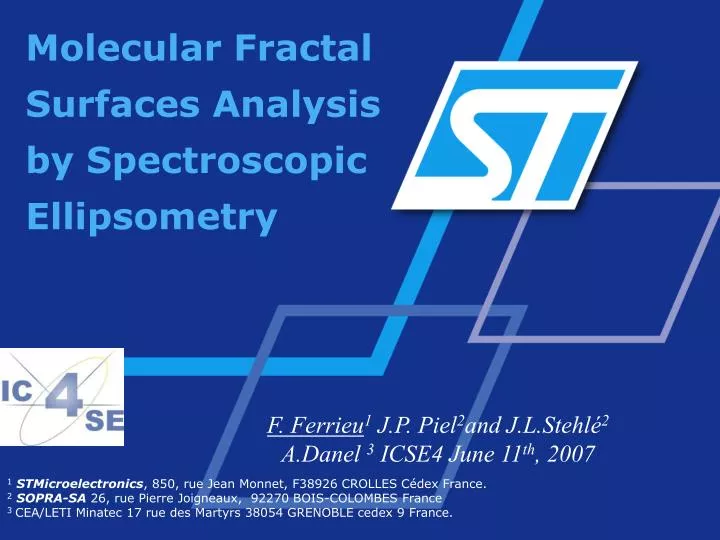 molecular fractal surfaces analysis by spectroscopic ellipsometry