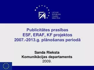 publicit tes pras bas esf eraf kf projektos 2007 2013 g pl no anas period