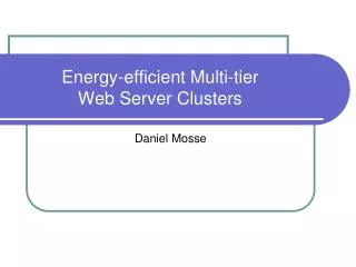Energy-efficient Multi-tier Web Server Clusters