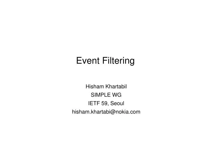 event filtering