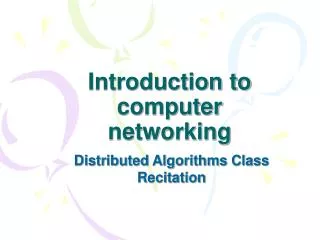 introduction to computer networking