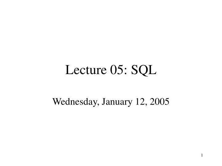 lecture 05 sql