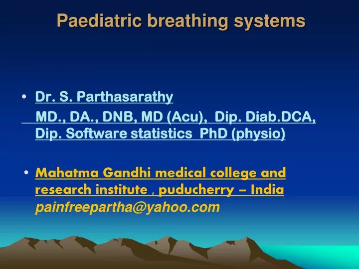 paediatric breathing systems