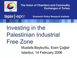 Investing in the Palestinian Industrial Free Zone