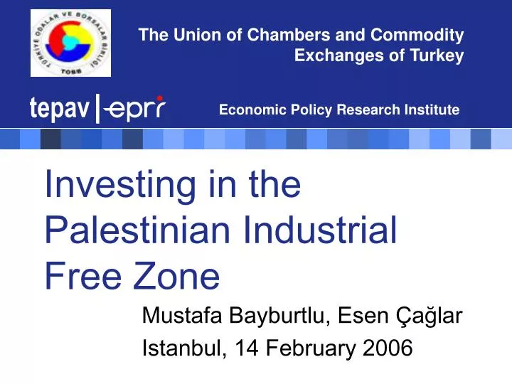 investing in the palestinian industrial free zone