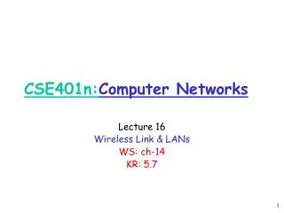 CSE401n: Computer Networks