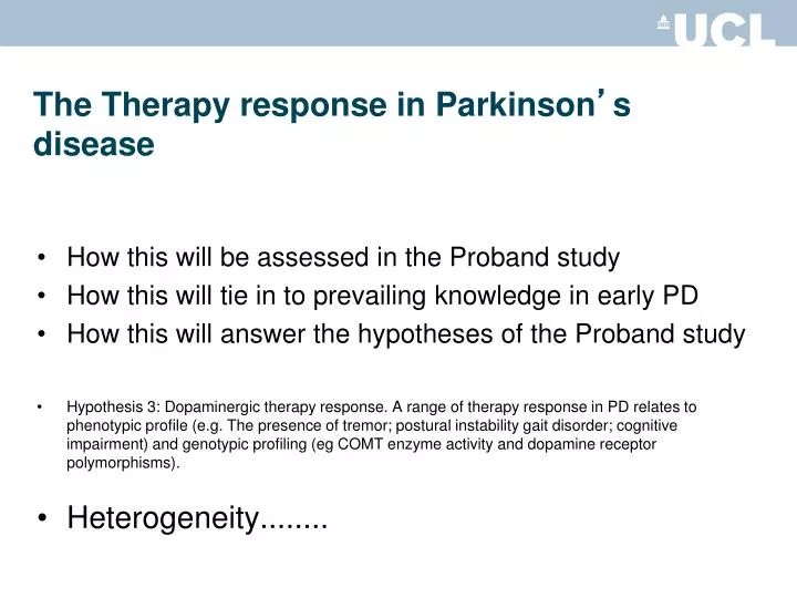 the therapy response in parkinson s disease