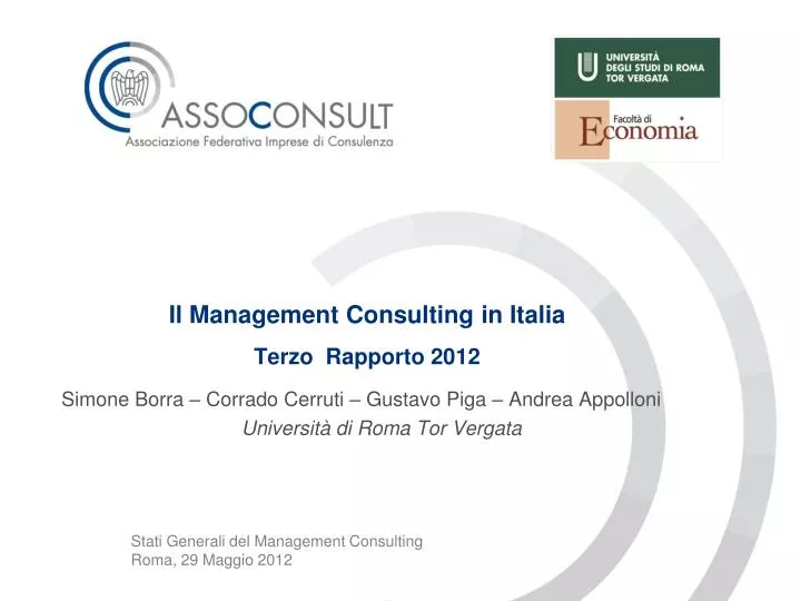 il management consulting in italia terzo rapporto 2012