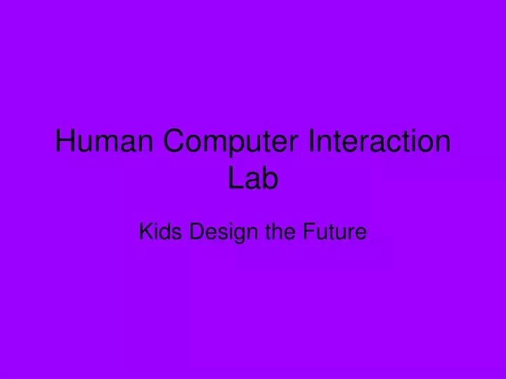 human computer interaction lab