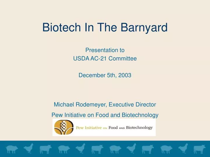 biotech in the barnyard