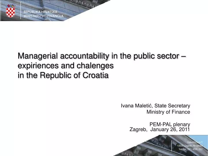 managerial accountability in the public sector expiriences and chalenges in the republic of croatia