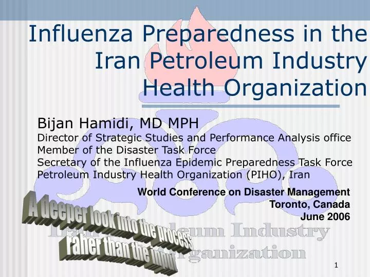 influenza preparedness in the iran petroleum industry health organization