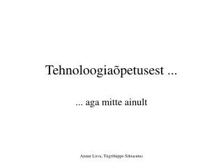 tehnoloogia petusest