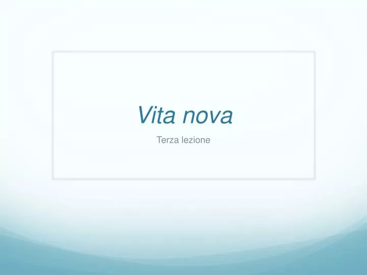 vita nova