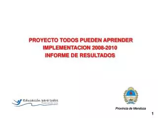 proyecto todos pueden aprender implementacion 2008 2010 informe de resultados