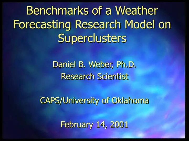 benchmarks of a weather forecasting research model on superclusters