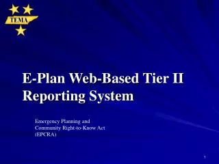 E-Plan Web-Based Tier II Reporting System