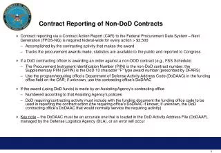 Contract Reporting of Non-DoD Contracts