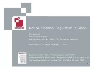 Not All Financial Regulation Is Global