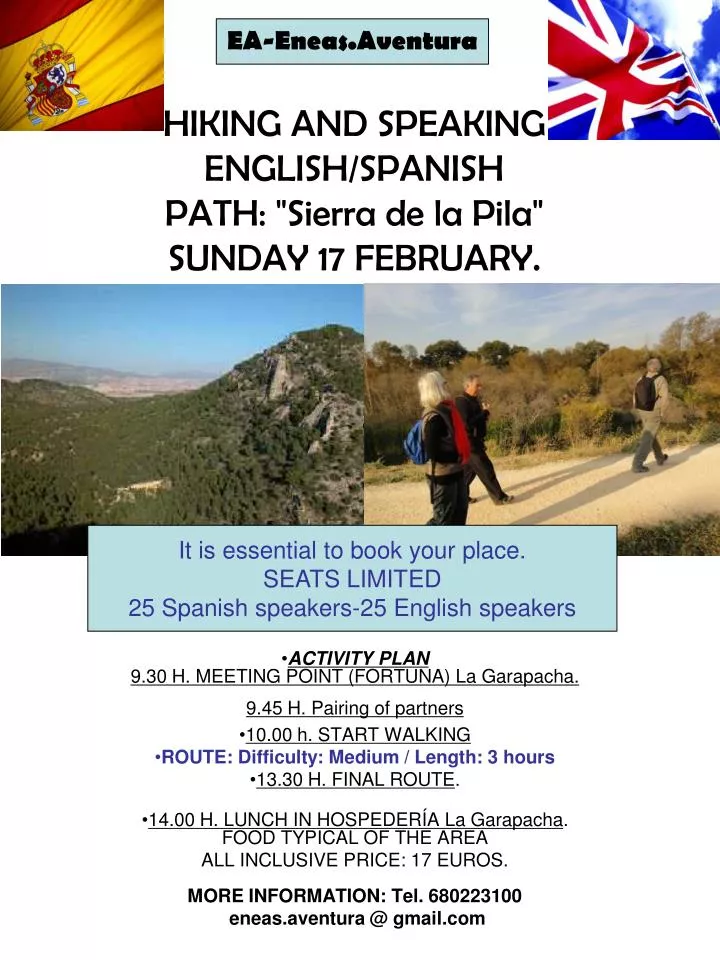 hiking and speaking english spanish path sierra de la pila sunday 17 february