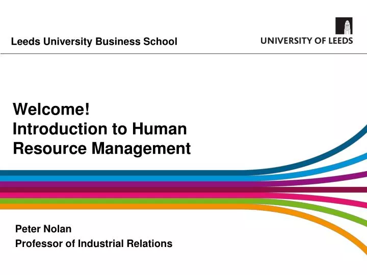 welcome introduction to human resource management