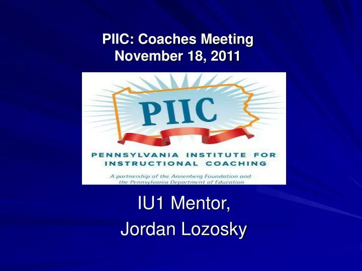 piic coaches meeting november 18 2011