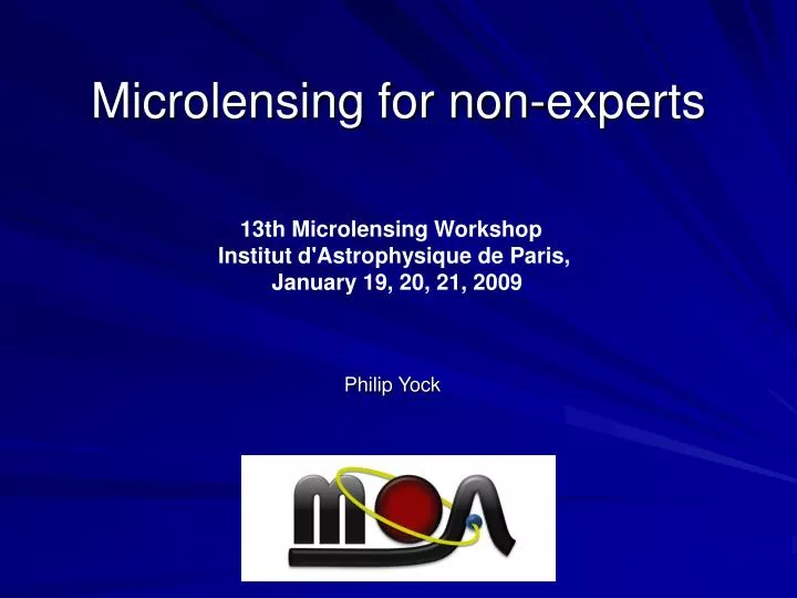 microlensing for non experts