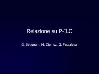 relazione su p ilc