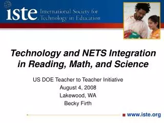 Technology and NETS Integration in Reading, Math, and Science