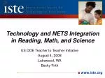 Technology and NETS Integration in Reading, Math, and Science - slide 1