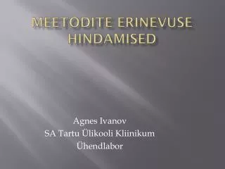 meetodite erinevuse hindamised