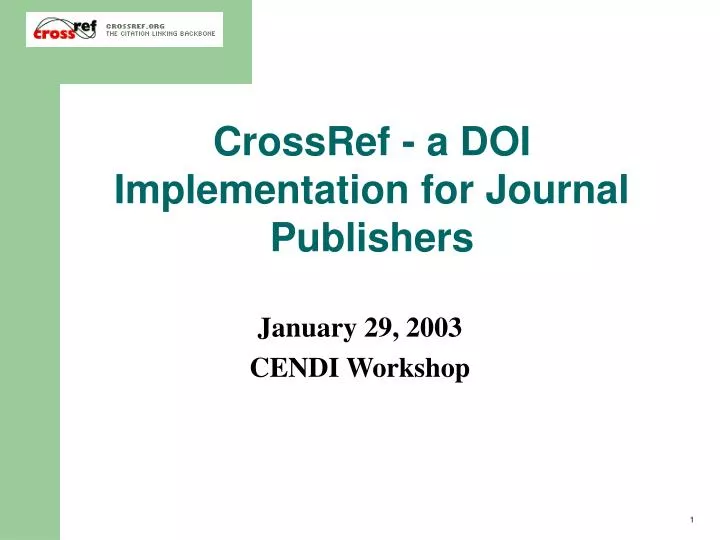 crossref a doi implementation for journal publishers